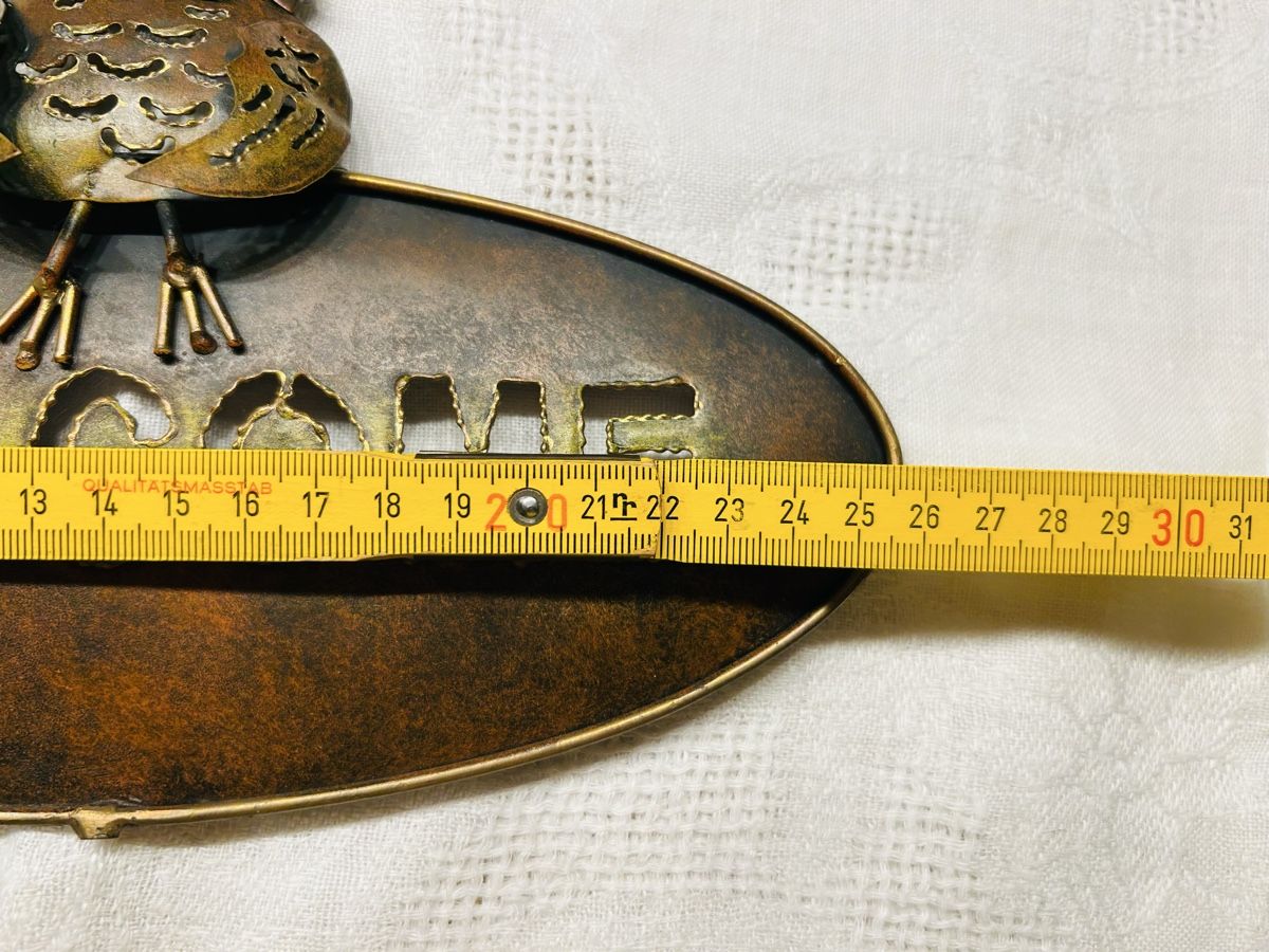 Insegne: Deko-Schild "Welcome" mit Eule, Metall, Vintage-Look – Usato da Lengnau AG venduto da Mefari 3