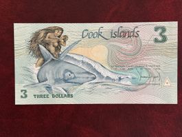 Billet de 3 dollars des îles Cook, état neuf</div>
