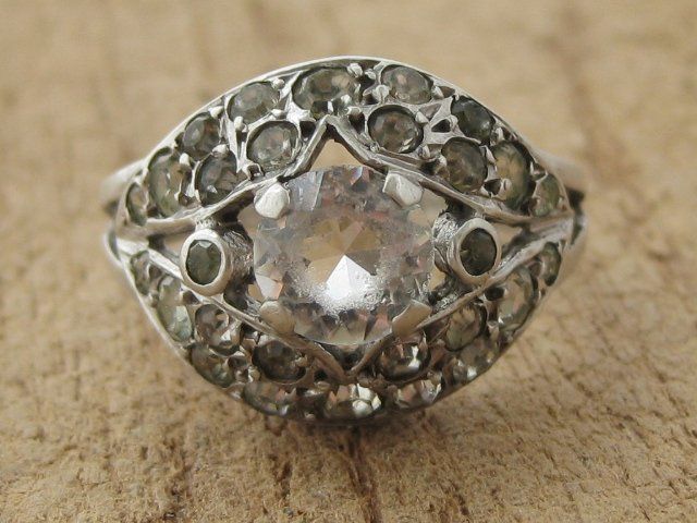 Anelli: Vintage Ring Silber 800 weisse Steinchen / Gr. 52 – Usato da Ermatingen venduto da Decovin 7