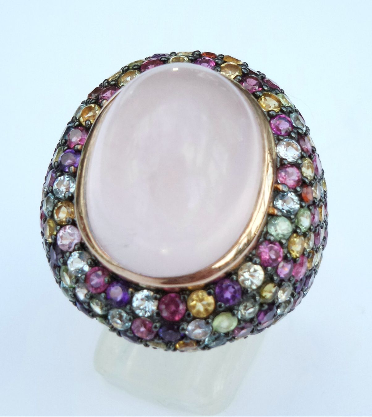 Anelli: Bunter Ring mit Rosenquarz – Nuovo (secondo la descrizione) da Zürich venduto da Bieter04 7
