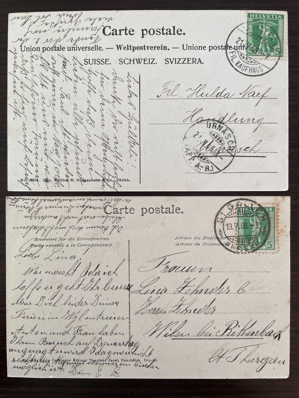 Cartoline postali: ST. GALLEN 9 SPEZIELLE Ansichtskarten, Jugendstil – Usato da Wald ZH venduto da TLILEF 4