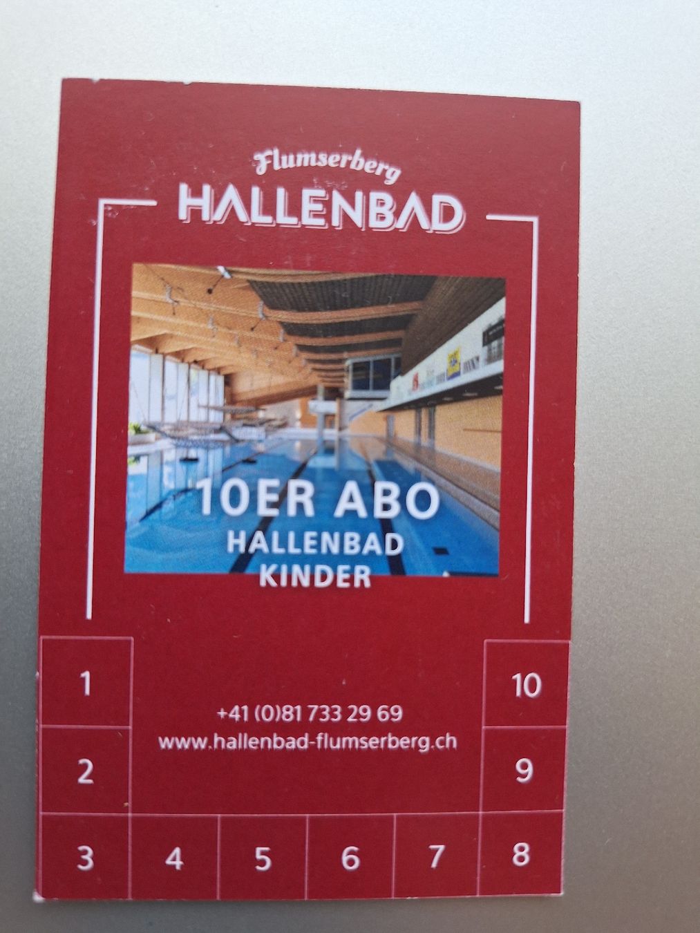 Gutscheine: Flumserberg Hallenbad 10er Abo Kinder – Neu (gemäss Beschreibung) aus Niederglatt ZH von Bobsli