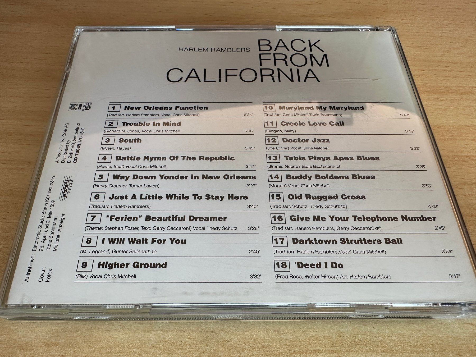 CD: The Harlem Ramblers – Back From California – Usato da Rikon im Tösstal venduto da Alpenmutz 1