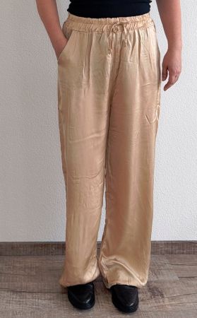 Neue Satinhose Viskose, luftig, leicht, Gr. 36/38, beige