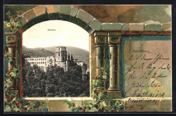 Cartoline postali: Grusskarten-AK Heidelberg, Schloss mit U – Usato da Berlin venduto da bartko-reher