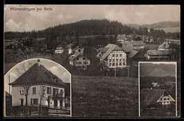 AK Allmendingen bei Bern, Totalansicht mit angrenzendem Wald