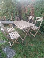 Wooden Folding Table and Chairs Set Used