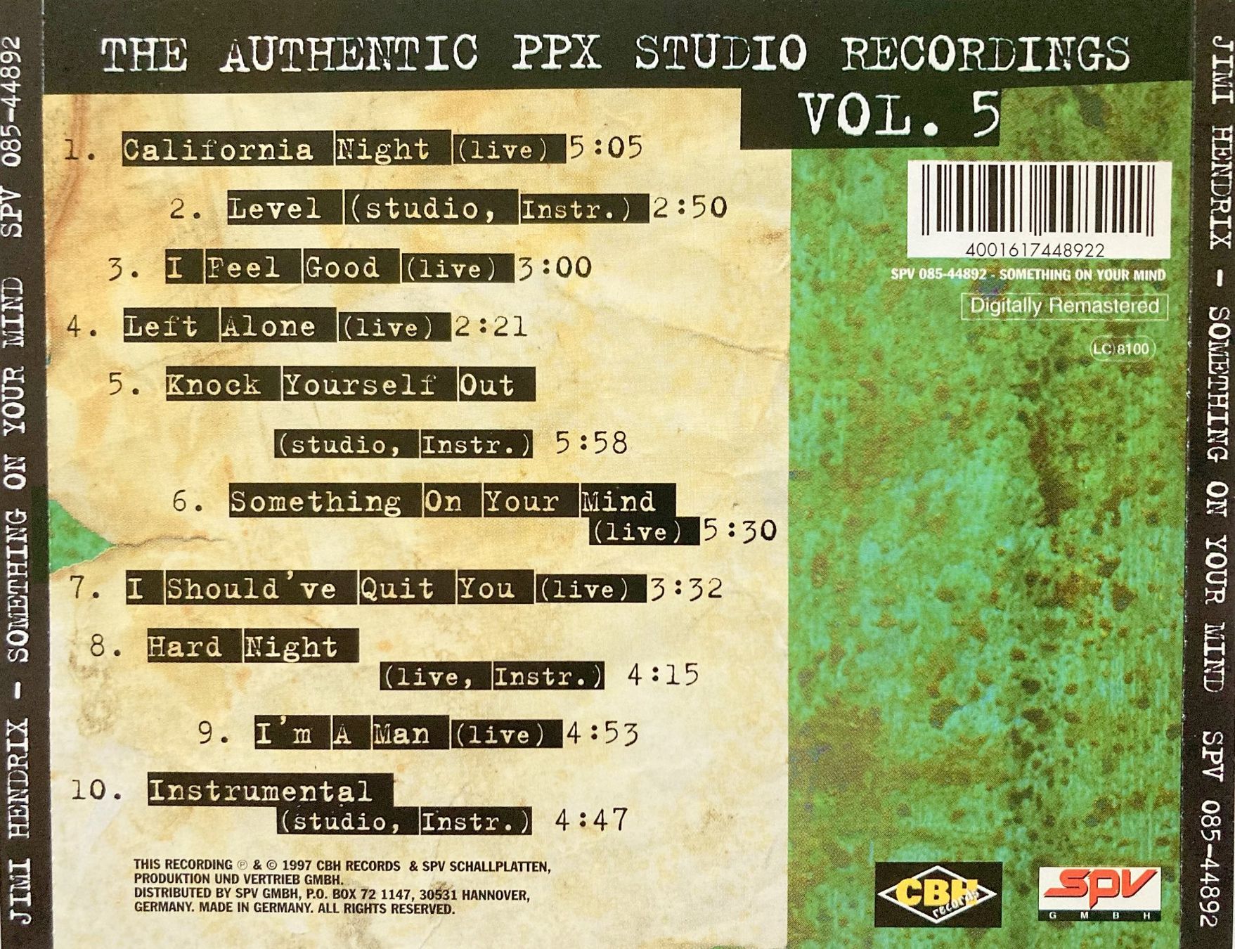 CDs: JIMI HENDRIX - SOMETHING ON YOUR MIND – Gebraucht aus Bottens von hotter-than-hell 1