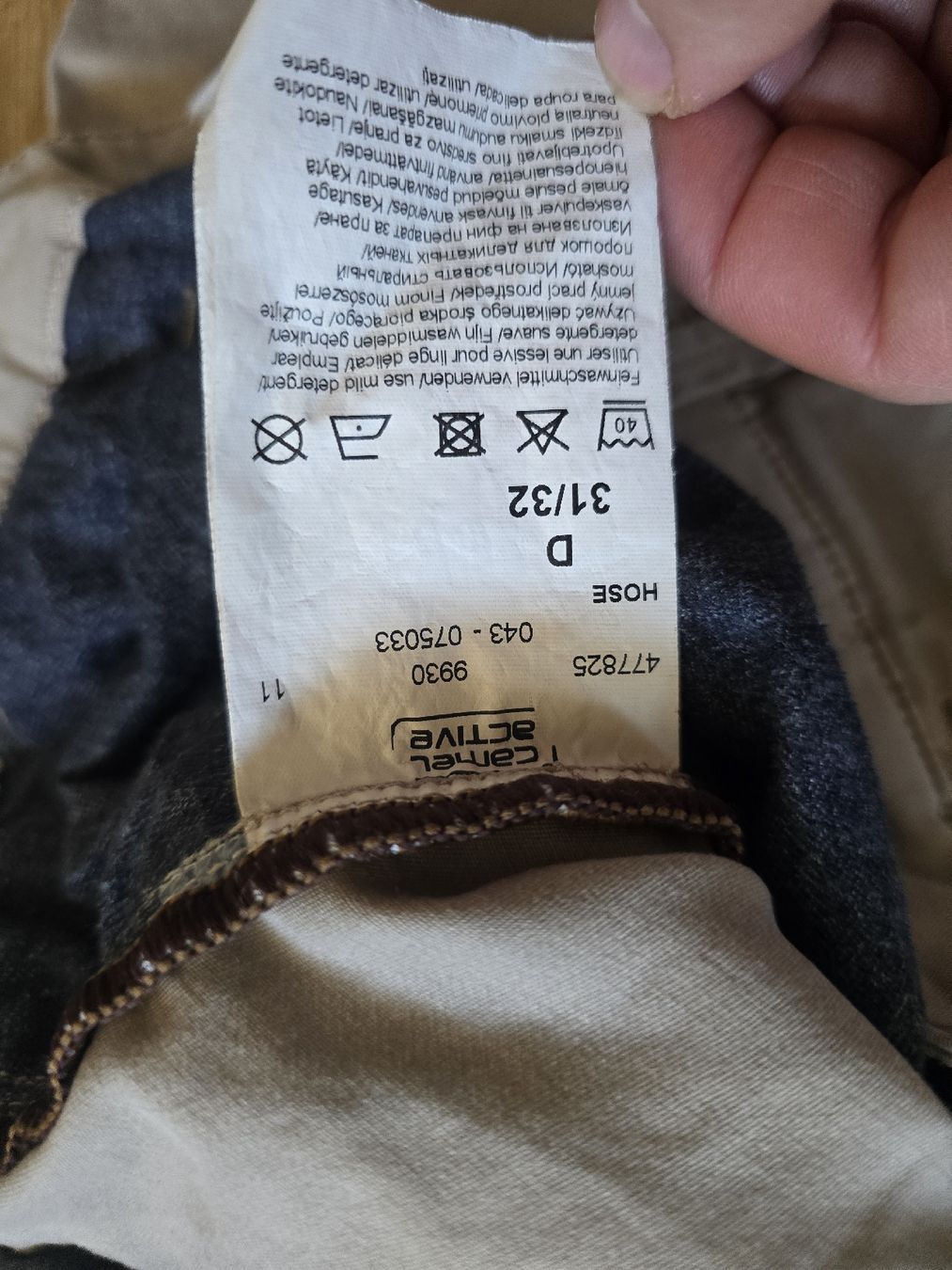 Pantaloni: Pantalon Camel Active, taille 31/32, beige, printemps. – Usato da Mont-sur-Lausanne venduto da Didinho 3
