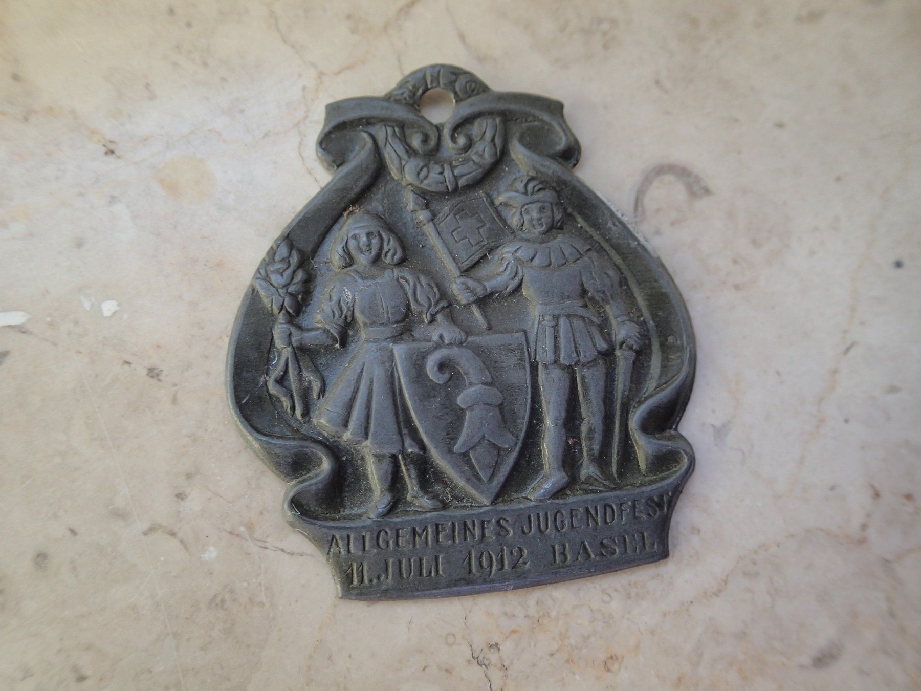 Basler Placchette & Badge: Anhämger Jugendfest Basel  1912 – Usato da Allschwil venduto da Salus17