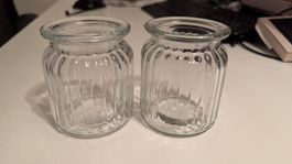 Dekoglas / Kerzenglas gerippt transparent