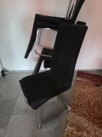 Moderne Esszimmerstühle,6er set, Schwarz, Chrom, gut erhalt