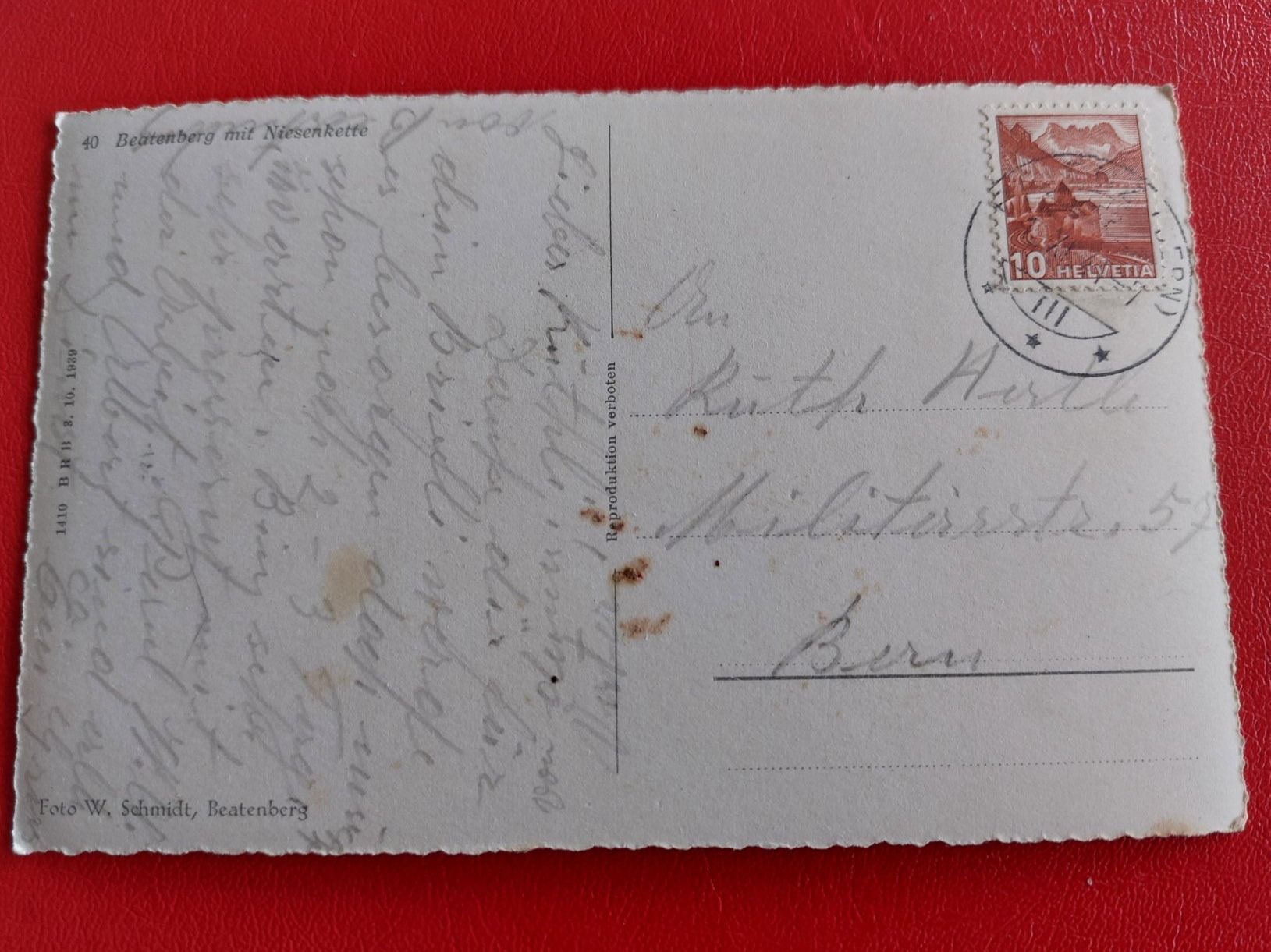 Cartoline postali: Beatenberg mit Niesenkette 1941 – Usato da St-Légier-Chiésaz venduto da Theo006 1