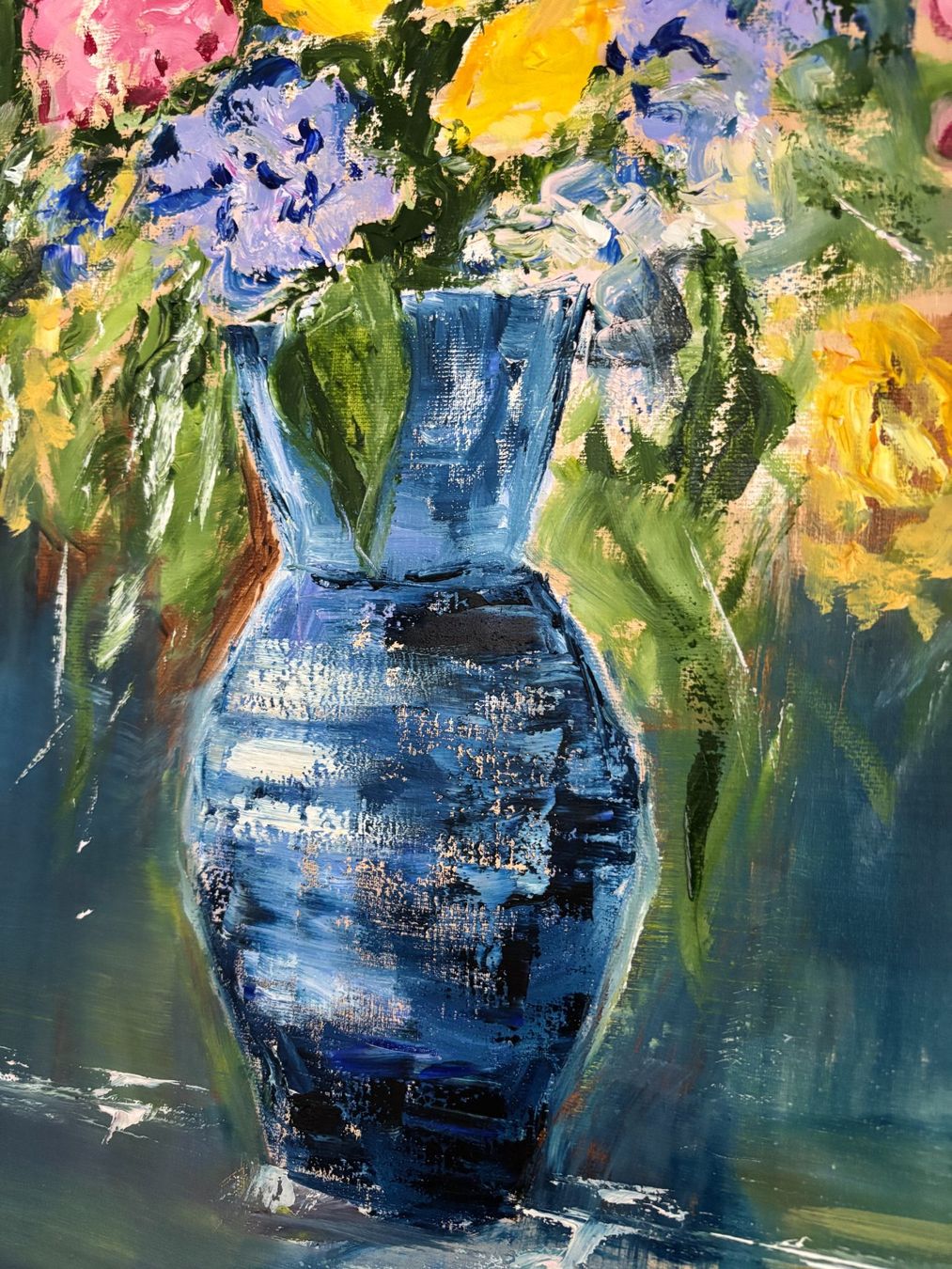 Dipinti: Gemälde Blumenstrauss in Vase – Nuovo (secondo la descrizione) da Cham venduto da Felha 2
