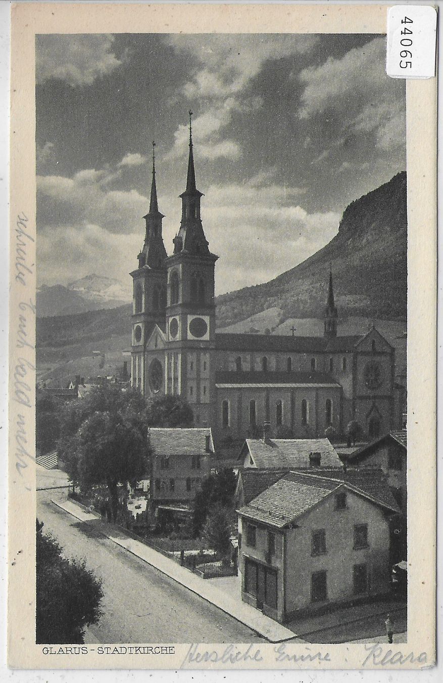 Cartes postales: Glarus - Stadtkirche – D'occasion à Ettingen par Kartenplanet