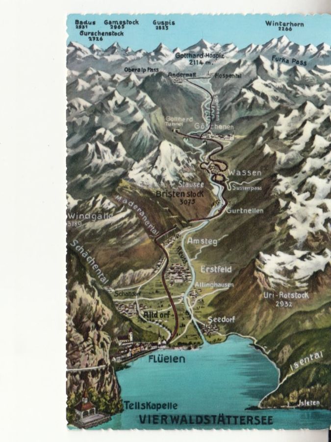 Ansichtskarten: Urnerland ca. 1950 coloriert – Gebraucht aus Bürglen TG von StampGraf