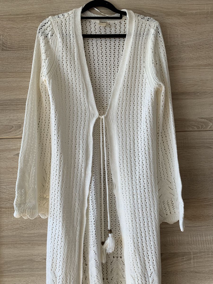 Zebra Gilet & Giacche senza maniche: Cardigan long blanc tricot – Nuovo (secondo la descrizione) da Montreux venduto da Izapeche811