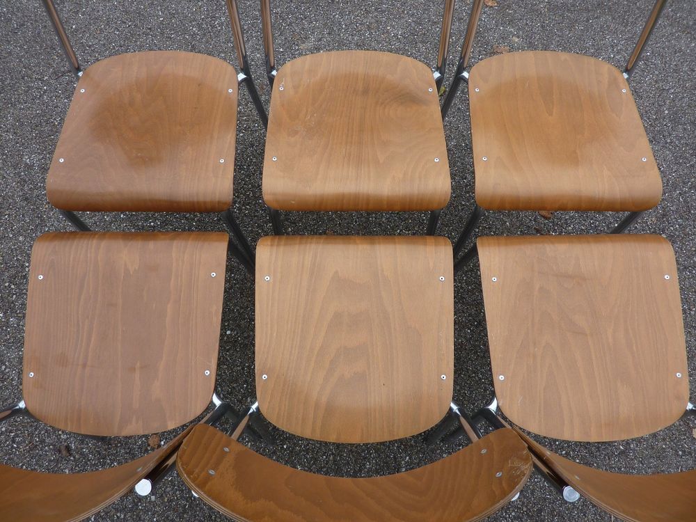 6 Stühle Holzstühle Stapelstühle Seminarstühle stapelbar 4