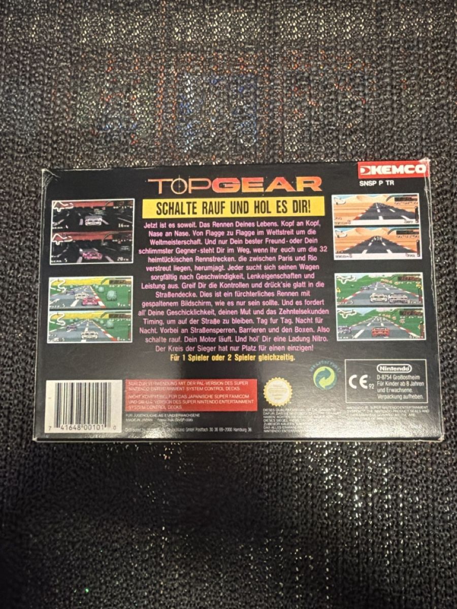 Nintendo Giochi: Super Nintendo Top Gear PAL Version  mit OVP – Usato da Bülach venduto da ran_kqm8 1