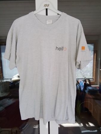 Hello Orange T-Shirt, Grösse M, grau, selten getragen