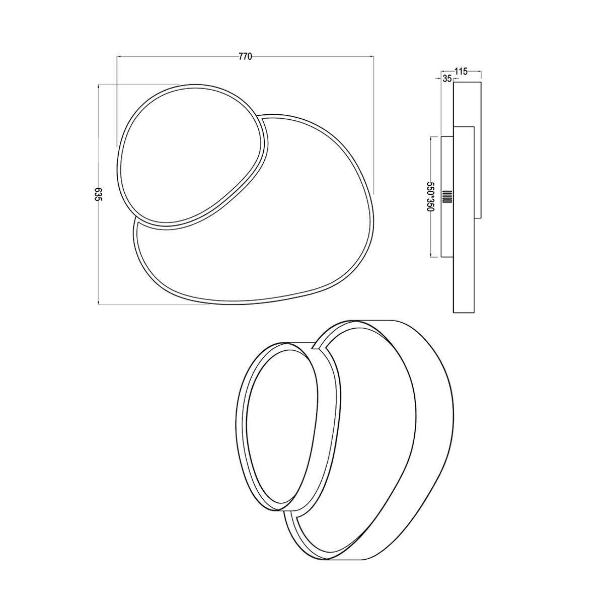 Lampadari & plafoniere: LED Deckenleuchte, Dimmer, 77 cm x 63 cm – Nuovo (secondo la descrizione) da Kreuzlingen venduto da Smart-Light 7