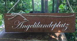 Edelrost Schild  „Ängelilandeplatz“