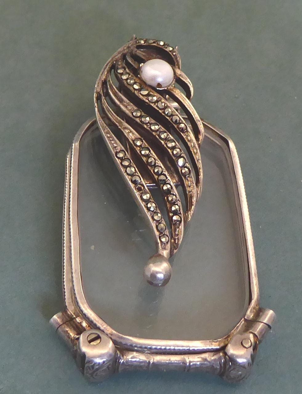 Occhiali & Lenti: Lorgnon, 835 Silber mit Markasiten um 1935 – Usato da Muri AG venduto da silvermouse007 5