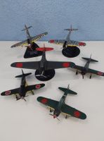 6 Flugzeugmodelle Japan 2. WK, 5x Metall, 1x Plastik