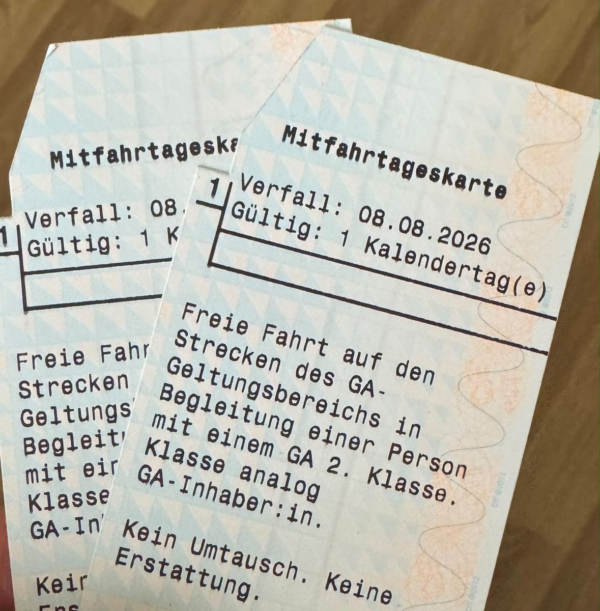 Biglietti: Sbb tageskarte 2 x – Nuovo (secondo la descrizione) da Olten venduto da ake_7xzp