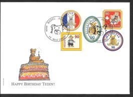 FDC Serie 1054 - 1058 Teddybär ET Basel 15.5.2002