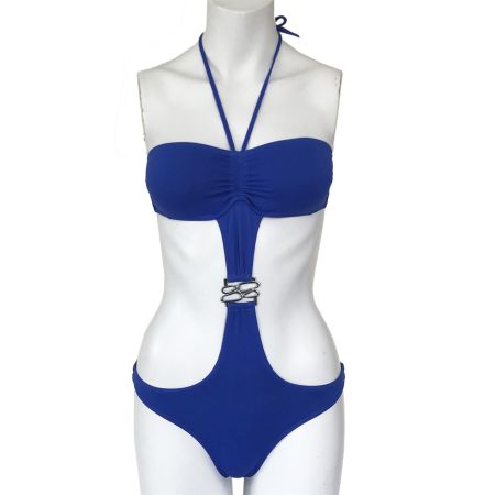 Badekleid  Gr S Mookini Bikini royalblau blau VINTAGE 1980s
