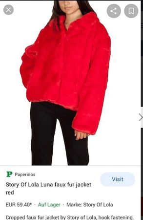 Jacke Mantel Story of Lola faux fur Jacket rot Gr S/M