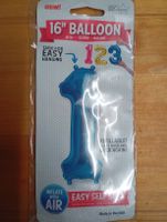 Folienballon Zahl 1 Blau 41cm, neu & originalverpackt
