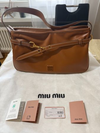 Neu - Miu Miu Adventure Leather bag - Cognac 5BC181