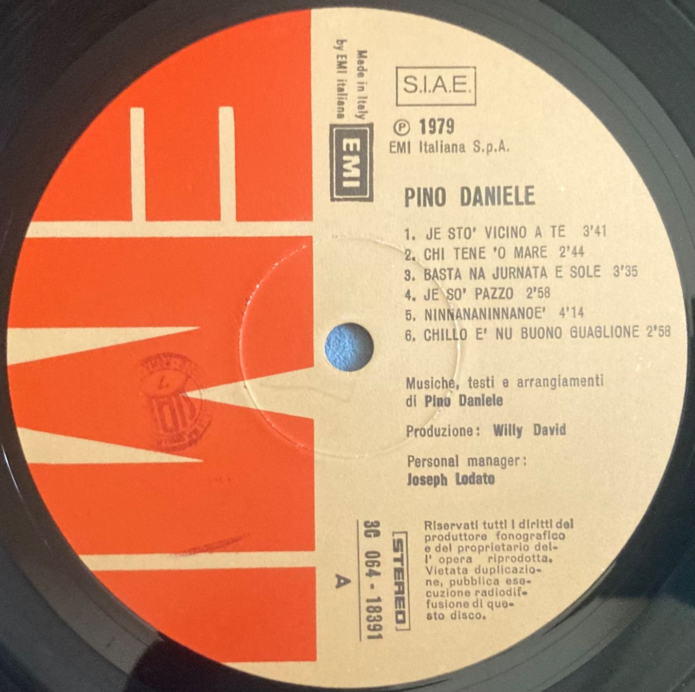 Dischi in vinile: PINO DANIELLE - PINO DANIELE – Usato da Poliez-Pittet venduto da Newtown-Records 3