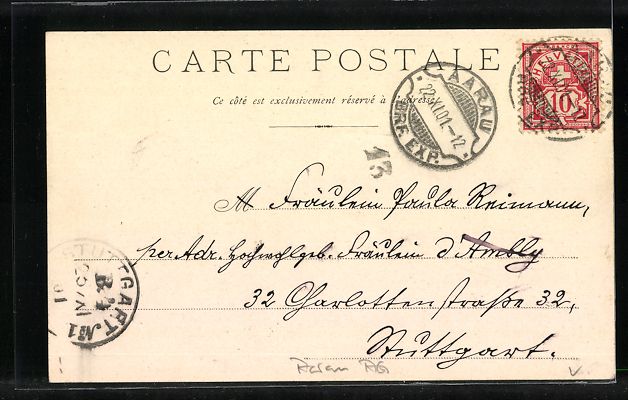 Cartes postales: AK Aarau, Aarg. Kantonsschule, 1901 – D'occasion à Berlin par bartko-reher 1