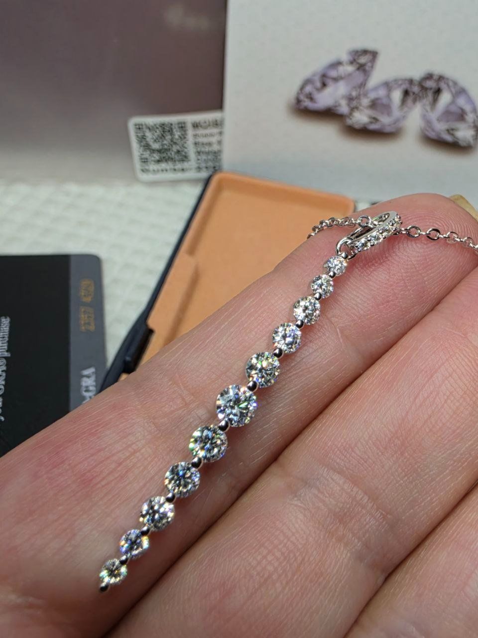 Ketten: Collier argent avec diamants de moissanite certifiés – Neu und originalverpackt aus Reconvilier von Tsma67 7