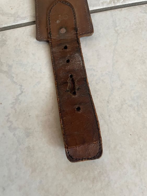 Cartouchière Ceinture Ancienne En Cuir – France – Vintage – Porte-cartouches