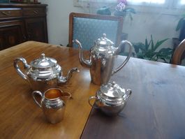 Service pour thé et café en métal argenté