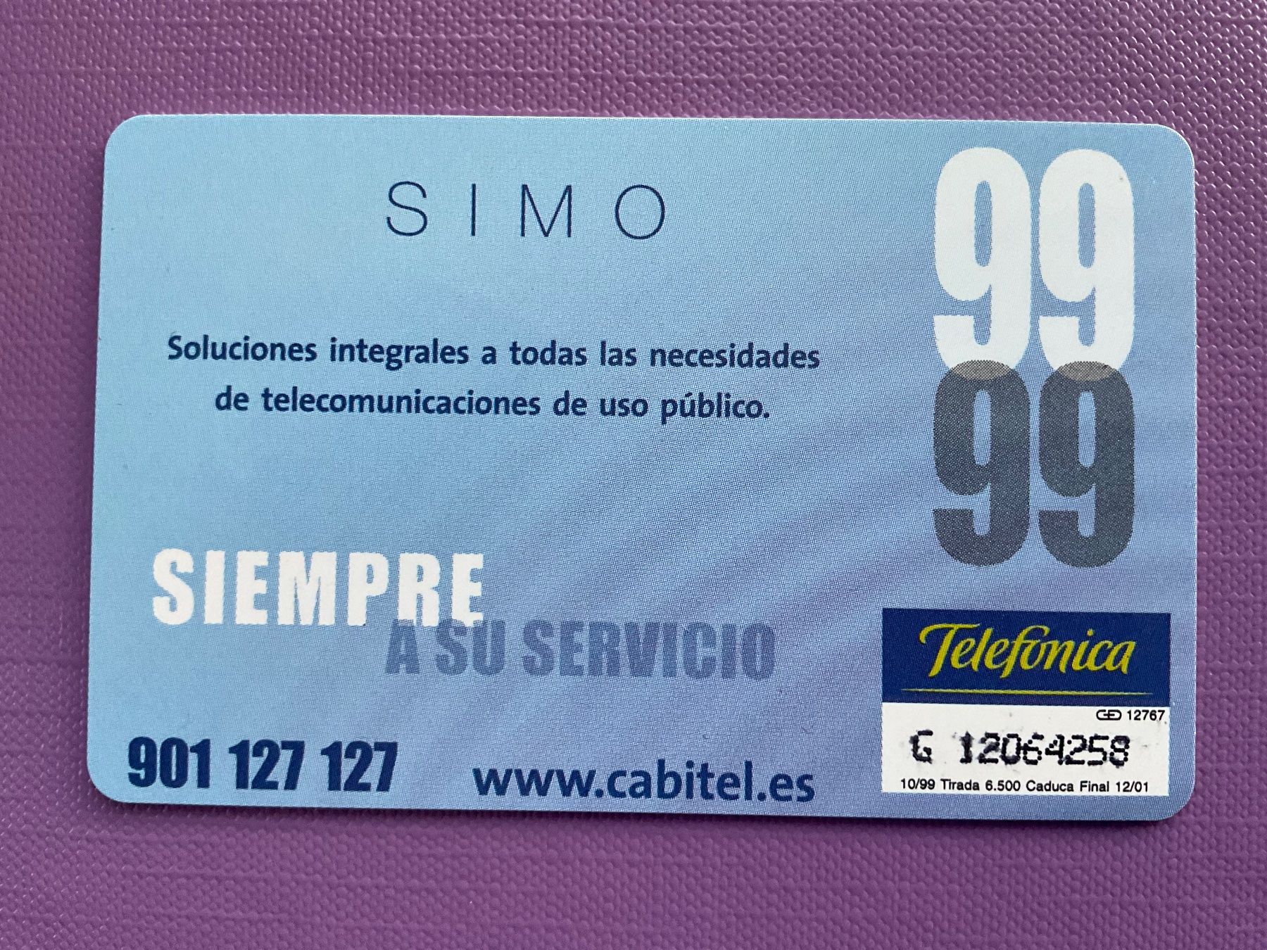 Schede telefoniche: Privat Telefonkarte Spanien SIMO 99 – Usato da Winterthur venduto da Grapp75 1