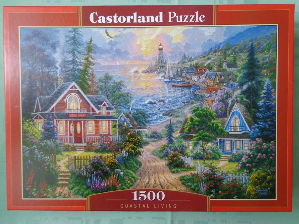 CASTROLAND Puzzle 1500 Teile Tropische Oase - 68x39cm Palmen Strandhaus