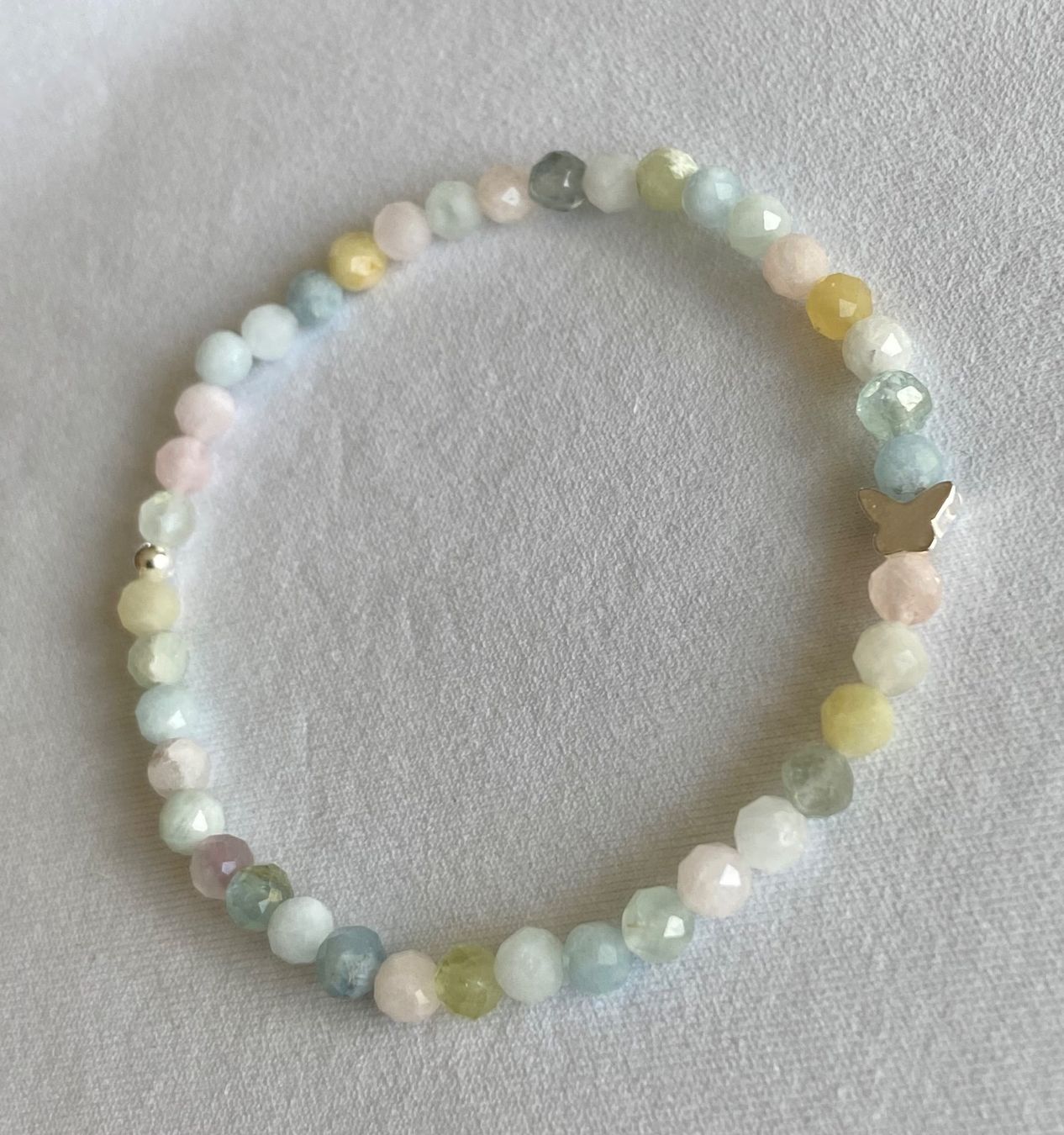 Bracciali & Braccialetti: Edelstein Armband Morganit / Beryll mit Silber auf Mass – Nuovo e nell'imballaggio originale da Zuzwil SG venduto da Lemliskat 1