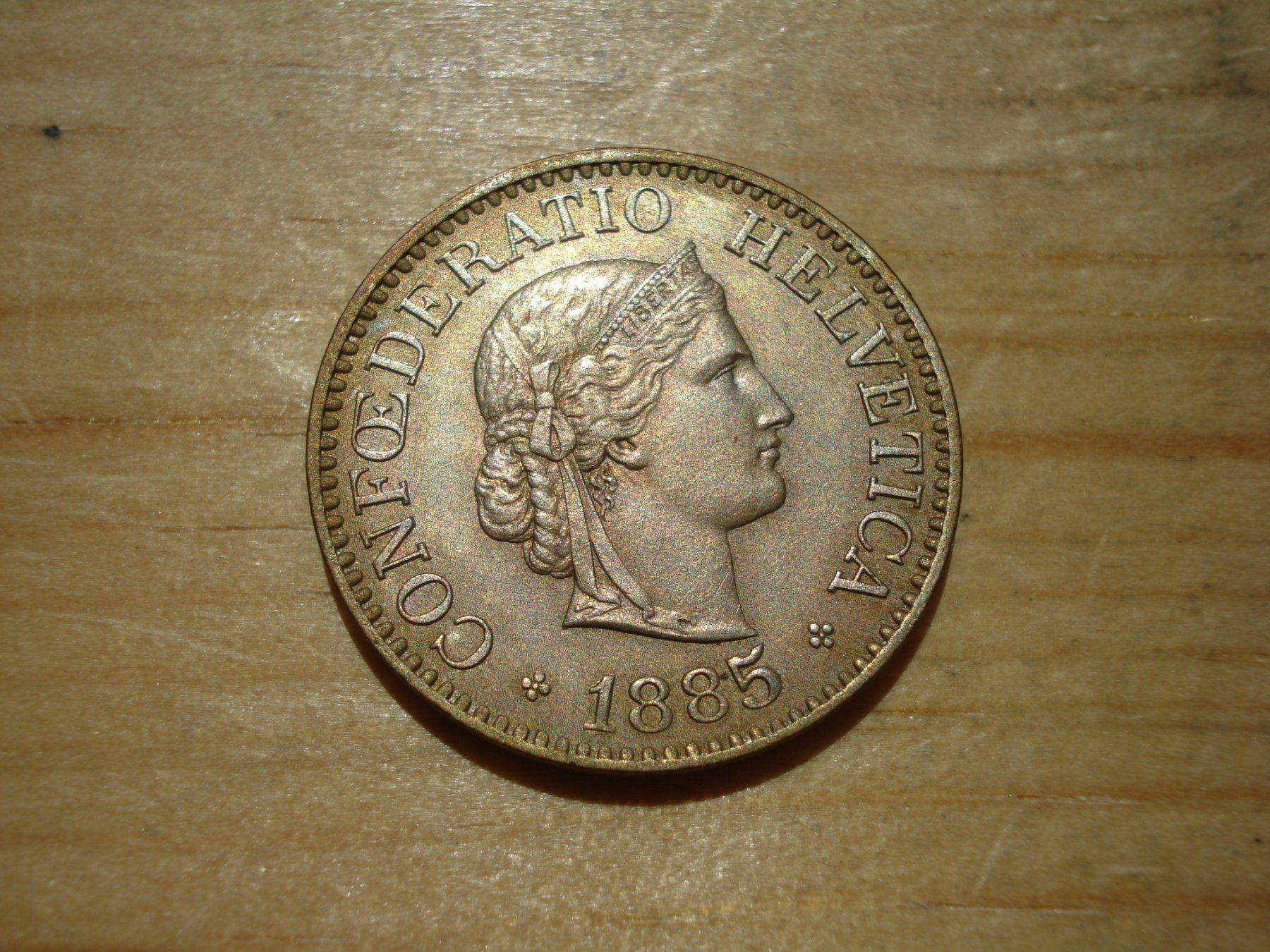 Alle Münzen: (H3) 10 Rappen 1885 UNZ- – Gebraucht aus Erlach von Net-Coins