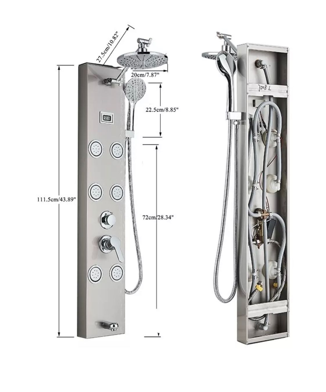 Docce: + Edelstahl Duschpaneel Duschset Regendusche Duschsäule – Nuovo e nell'imballaggio originale da Amriswil venduto da JaJa-Express