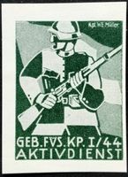 Soldatenmarke 2.WK, Geb Füs Kp I/44, geschn, Wi Inf 338-2