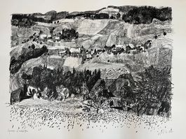 Grosse Lithografie von Hugo WETLI 1967 / EA       (ID B5721)