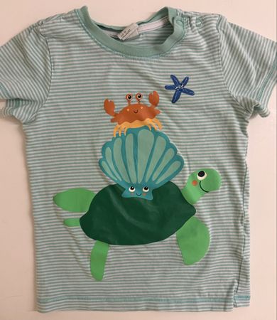 H&M T-Shirt Gr. 86 mit Meerestier-Motiv, Top Zustand!