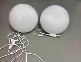 2er Set Kugelleuchten weiss mit Kabel und Schalter