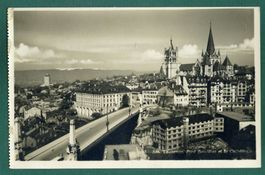 Lausanne, Pont Bessieres et la Cathédrale, ungelaufen