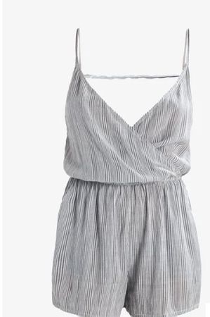 Jumpsuit - Even & Odd - weiss grau gestreift - L